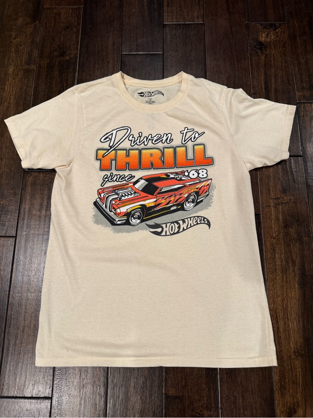 Men's Wheels Driven to Thrill ’68 Muscle Car Graphic T-Shirt - Cream - Medium
